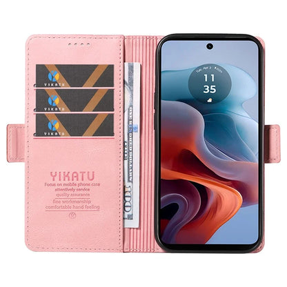 YIKATU YK-005 For Motorola Moto G34 5G Case Card Slot Skin-Touch Leather Magnetic Clasp Phone Cover