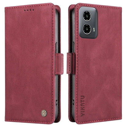 YIKATU YK-005 For Motorola Moto G34 5G Case Card Slot Skin-Touch Leather Magnetic Clasp Phone Cover