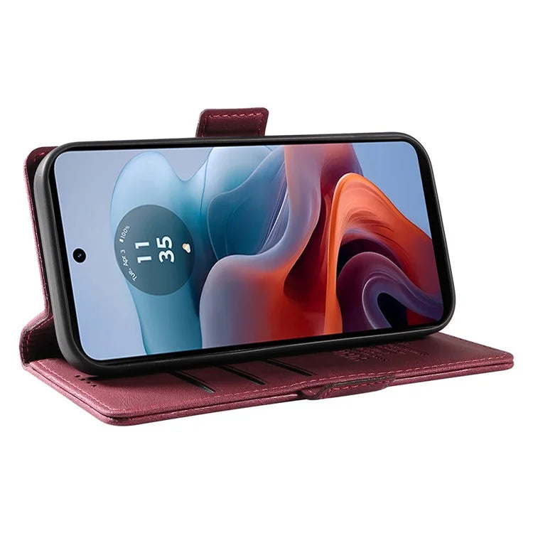 YIKATU YK-005 For Motorola Moto G34 5G Case Card Slot Skin-Touch Leather Magnetic Clasp Phone Cover
