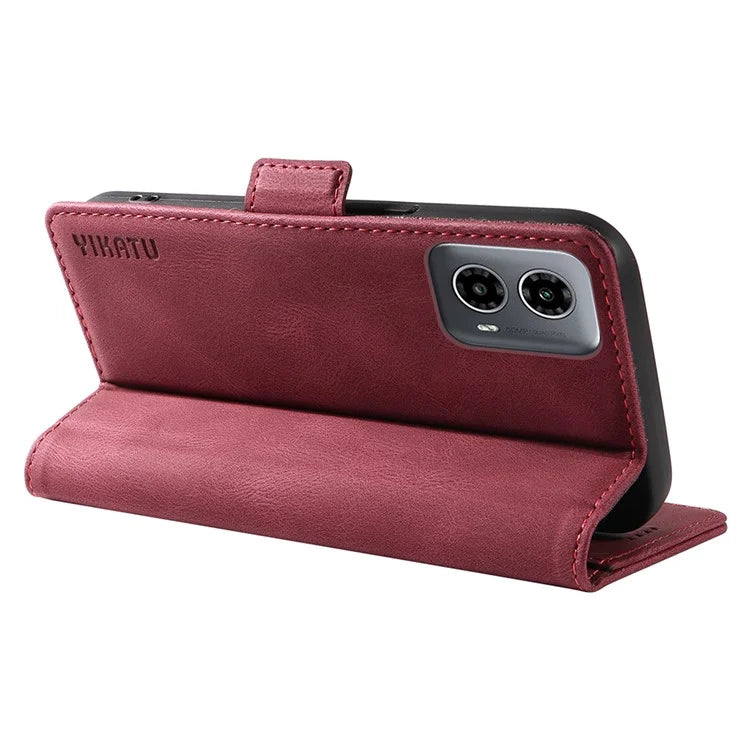 YIKATU YK-005 For Motorola Moto G34 5G Case Card Slot Skin-Touch Leather Magnetic Clasp Phone Cover