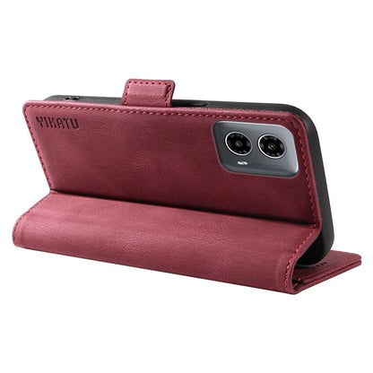 YIKATU YK-005 For Motorola Moto G34 5G Case Card Slot Skin-Touch Leather Magnetic Clasp Phone Cover