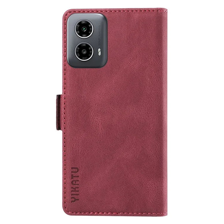 YIKATU YK-005 For Motorola Moto G34 5G Case Card Slot Skin-Touch Leather Magnetic Clasp Phone Cover