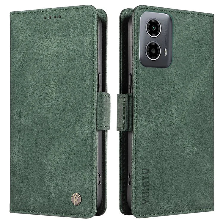 YIKATU YK-005 For Motorola Moto G34 5G Case Card Slot Skin-Touch Leather Magnetic Clasp Phone Cover