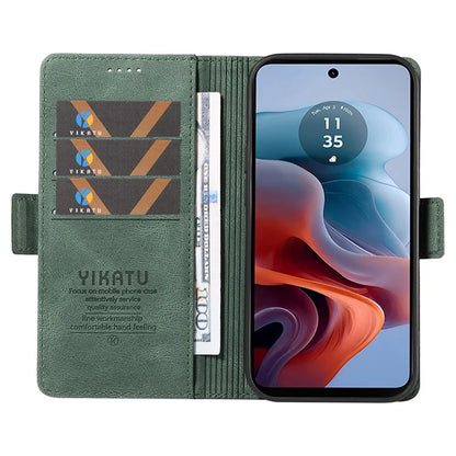 YIKATU YK-005 For Motorola Moto G34 5G Case Card Slot Skin-Touch Leather Magnetic Clasp Phone Cover