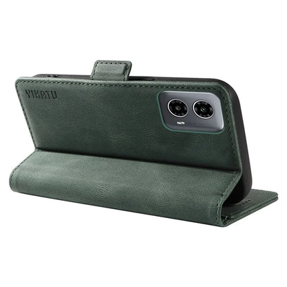 YIKATU YK-005 For Motorola Moto G34 5G Case Card Slot Skin-Touch Leather Magnetic Clasp Phone Cover