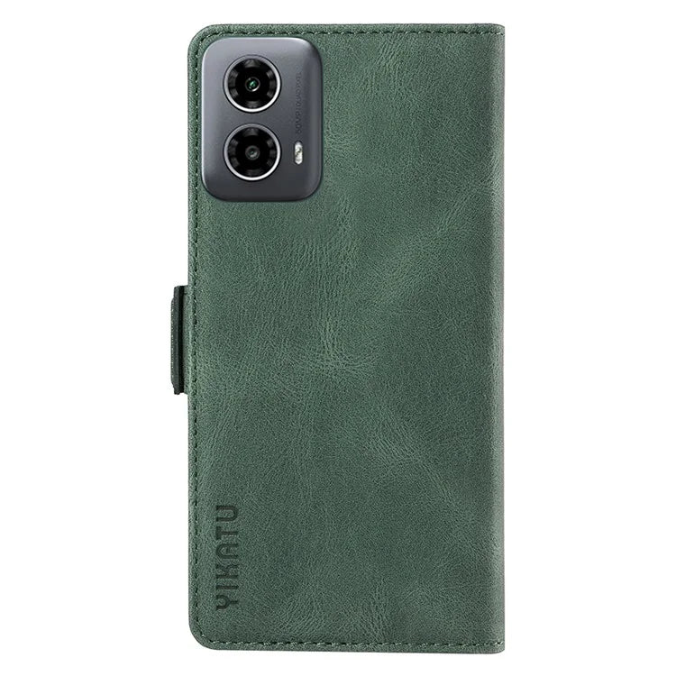 YIKATU YK-005 For Motorola Moto G34 5G Case Card Slot Skin-Touch Leather Magnetic Clasp Phone Cover