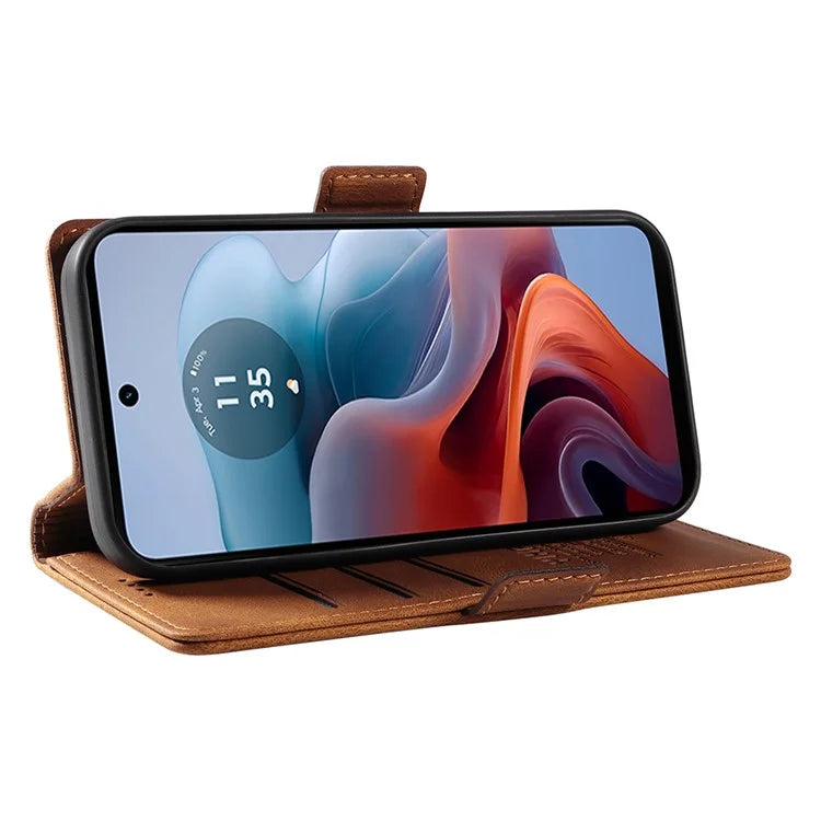 YIKATU YK-005 For Motorola Moto G34 5G Case Card Slot Skin-Touch Leather Magnetic Clasp Phone Cover