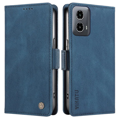 YIKATU YK-005 For Motorola Moto G34 5G Case Card Slot Skin-Touch Leather Magnetic Clasp Phone Cover