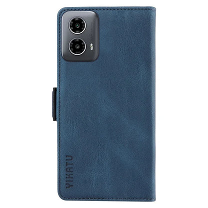 YIKATU YK-005 For Motorola Moto G34 5G Case Card Slot Skin-Touch Leather Magnetic Clasp Phone Cover