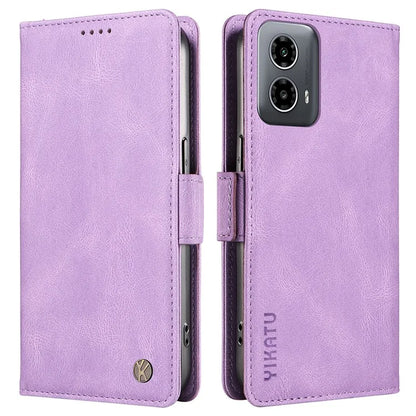 YIKATU YK-005 For Motorola Moto G34 5G Case Card Slot Skin-Touch Leather Magnetic Clasp Phone Cover