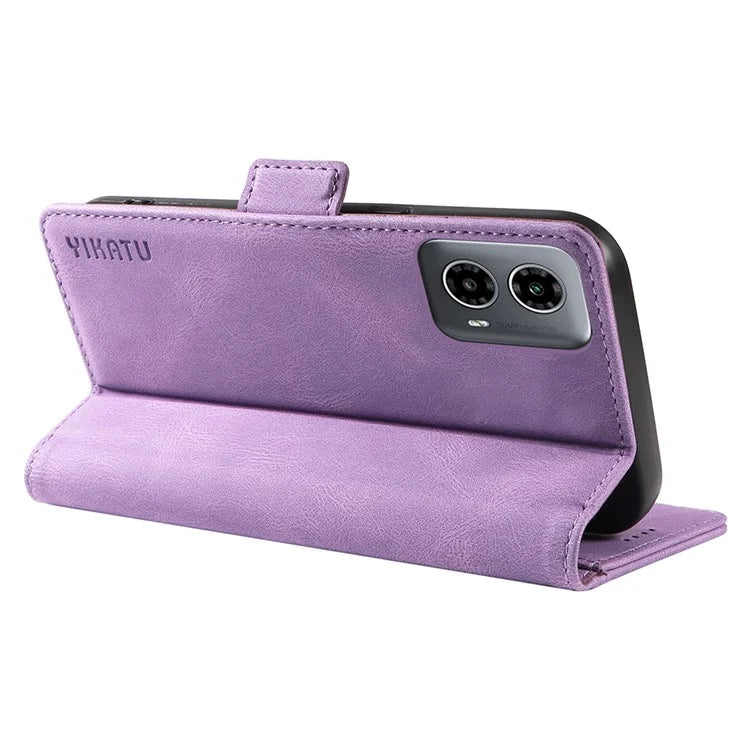 YIKATU YK-005 For Motorola Moto G34 5G Case Card Slot Skin-Touch Leather Magnetic Clasp Phone Cover
