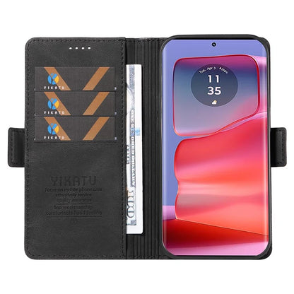 YIKATU YK-005 For Motorola Edge 50 Pro 5G Case Card Slot Skin-Touch Leather Flip Phone Cover