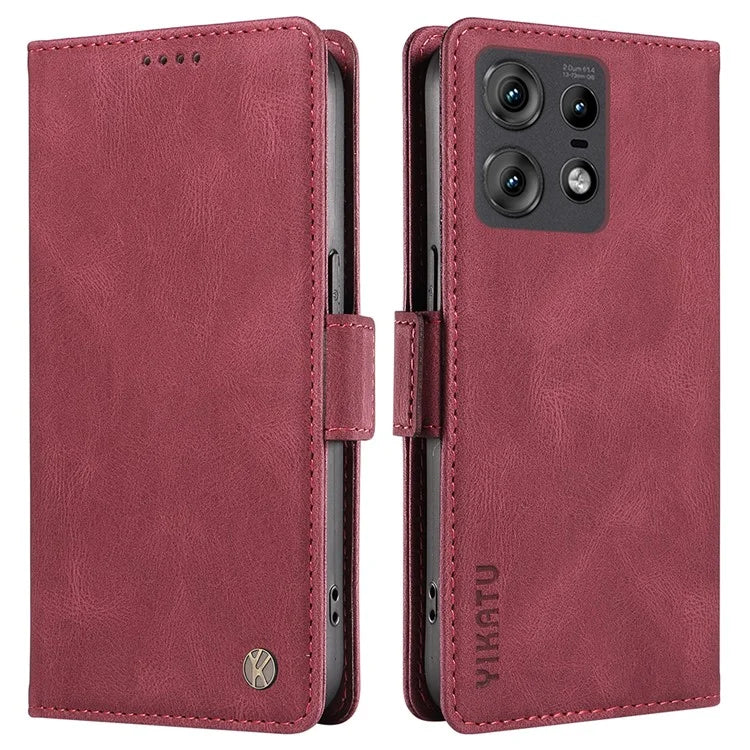 YIKATU YK-005 For Motorola Edge 50 Pro 5G Case Card Slot Skin-Touch Leather Flip Phone Cover