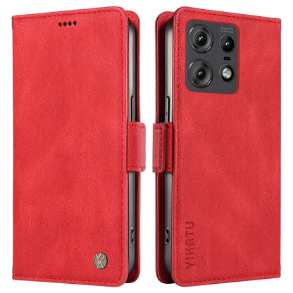 YIKATU YK-005 For Motorola Edge 50 Pro 5G Case Card Slot Skin-Touch Leather Flip Phone Cover
