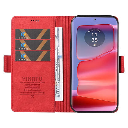 YIKATU YK-005 For Motorola Edge 50 Pro 5G Case Card Slot Skin-Touch Leather Flip Phone Cover