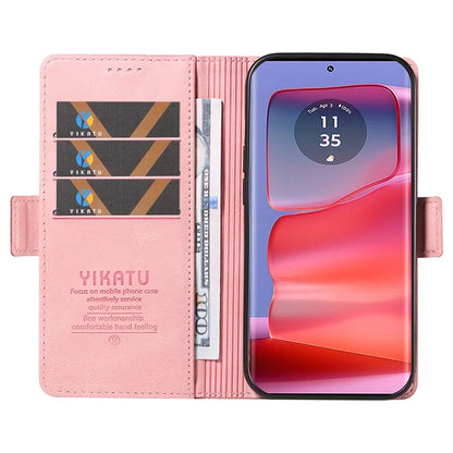 YIKATU YK-005 For Motorola Edge 50 Pro 5G Case Card Slot Skin-Touch Leather Flip Phone Cover