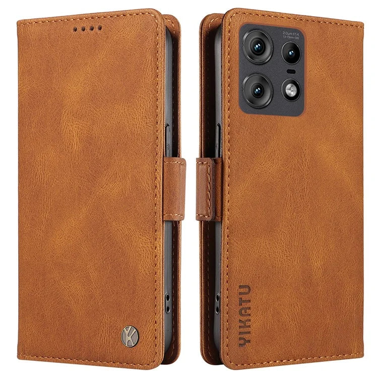 YIKATU YK-005 For Motorola Edge 50 Pro 5G Case Card Slot Skin-Touch Leather Flip Phone Cover