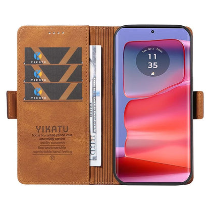 YIKATU YK-005 For Motorola Edge 50 Pro 5G Case Card Slot Skin-Touch Leather Flip Phone Cover