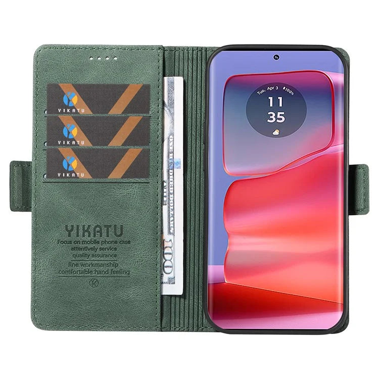 YIKATU YK-005 For Motorola Edge 50 Pro 5G Case Card Slot Skin-Touch Leather Flip Phone Cover