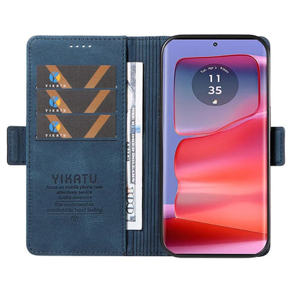 YIKATU YK-005 For Motorola Edge 50 Pro 5G Case Card Slot Skin-Touch Leather Flip Phone Cover