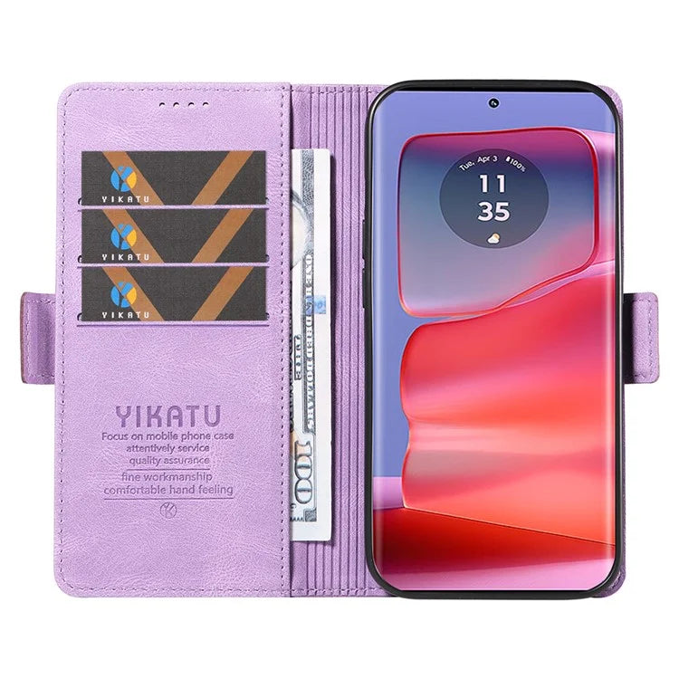 YIKATU YK-005 For Motorola Edge 50 Pro 5G Case Card Slot Skin-Touch Leather Flip Phone Cover