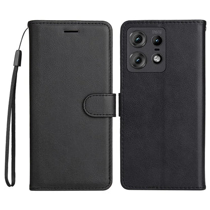 KT Leather Series-2 for Motorola Edge 50 Pro 5G Shockproof Case Solid Color Leather Phone Cover