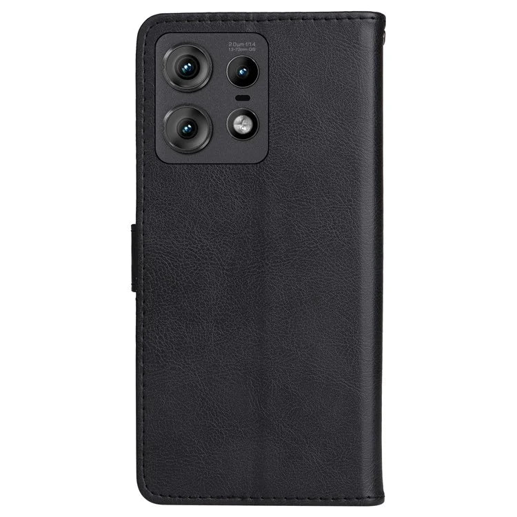 KT Leather Series-2 for Motorola Edge 50 Pro 5G Shockproof Case Solid Color Leather Phone Cover