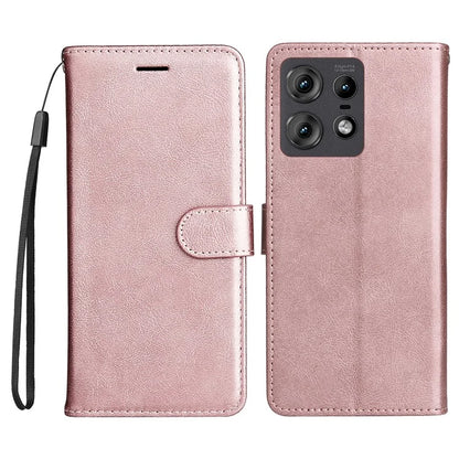 KT Leather Series-2 for Motorola Edge 50 Pro 5G Shockproof Case Solid Color Leather Phone Cover