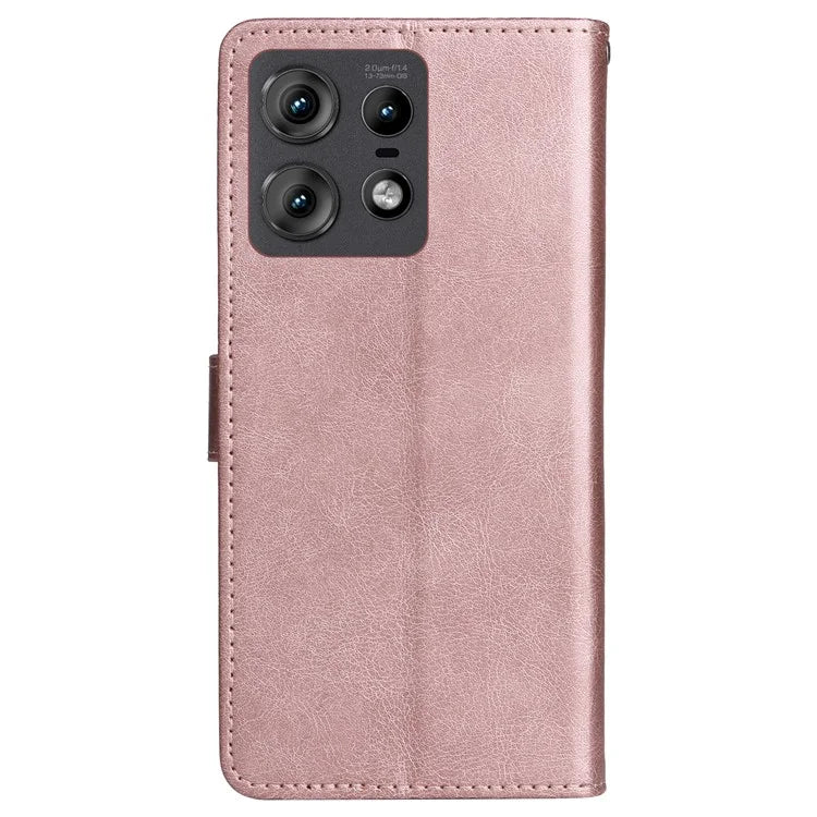 KT Leather Series-2 for Motorola Edge 50 Pro 5G Shockproof Case Solid Color Leather Phone Cover