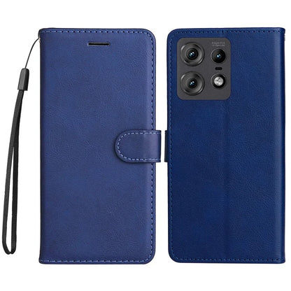 KT Leather Series-2 for Motorola Edge 50 Pro 5G Shockproof Case Solid Color Leather Phone Cover