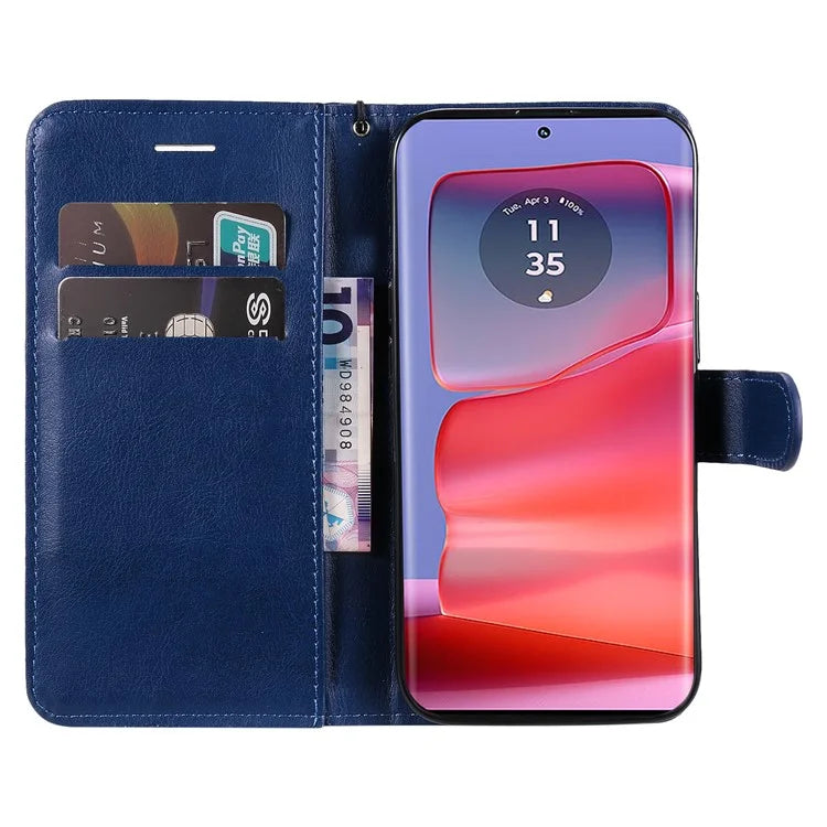KT Leather Series-2 for Motorola Edge 50 Pro 5G Shockproof Case Solid Color Leather Phone Cover