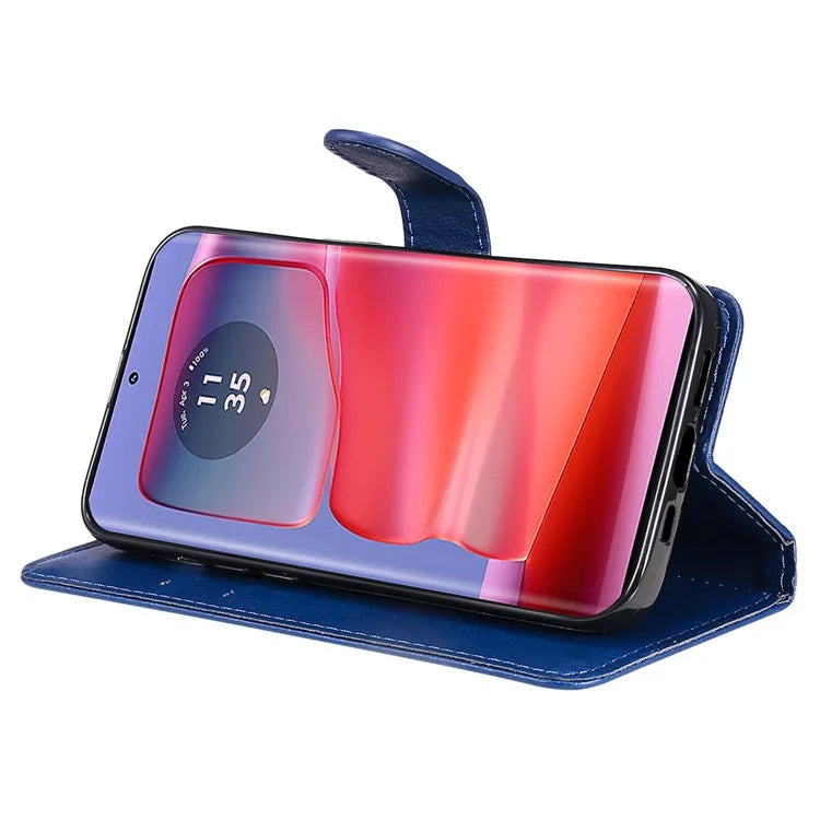 KT Leather Series-2 for Motorola Edge 50 Pro 5G Shockproof Case Solid Color Leather Phone Cover