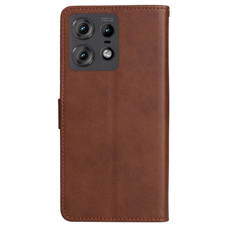 KT Leather Series-2 for Motorola Edge 50 Pro 5G Shockproof Case Solid Color Leather Phone Cover