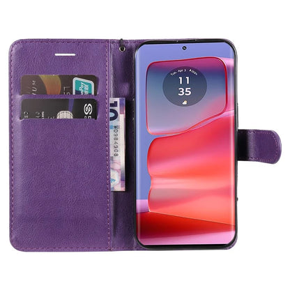 KT Leather Series-2 for Motorola Edge 50 Pro 5G Shockproof Case Solid Color Leather Phone Cover