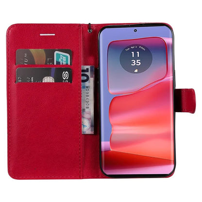 KT Leather Series-2 for Motorola Edge 50 Pro 5G Shockproof Case Solid Color Leather Phone Cover