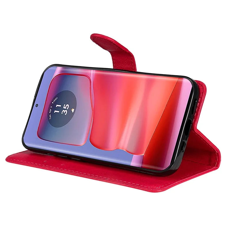 KT Leather Series-2 for Motorola Edge 50 Pro 5G Shockproof Case Solid Color Leather Phone Cover