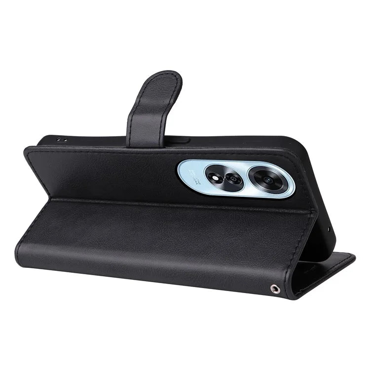 KT Leather Series-2 for Oppo A60 4G Leather Case Solid Color Shockproof Phone Cover