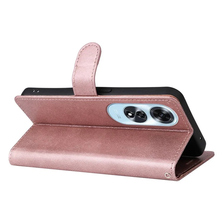 KT Leather Series-2 for Oppo A60 4G Leather Case Solid Color Shockproof Phone Cover