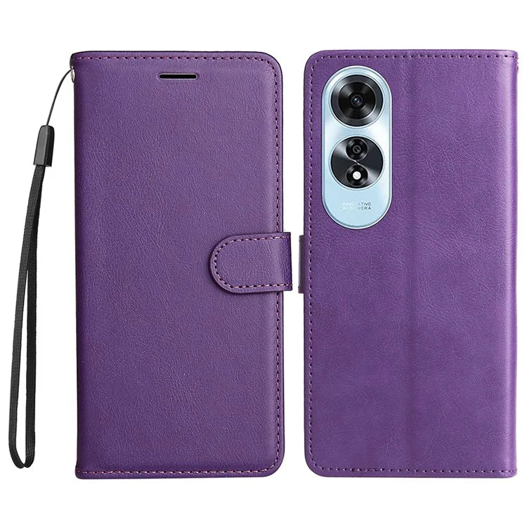 KT Leather Series-2 for Oppo A60 4G Leather Case Solid Color Shockproof Phone Cover