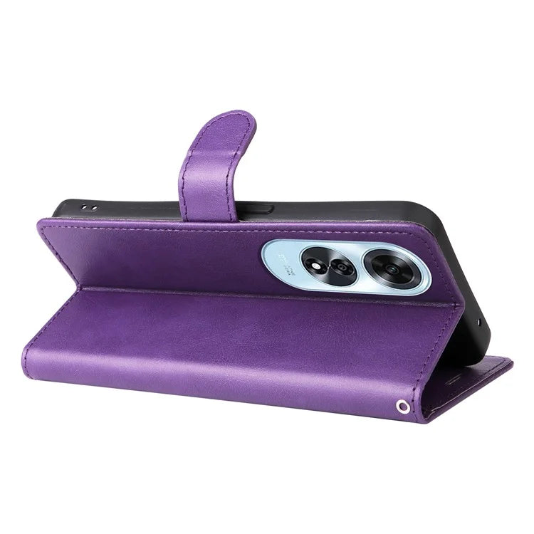KT Leather Series-2 for Oppo A60 4G Leather Case Solid Color Shockproof Phone Cover