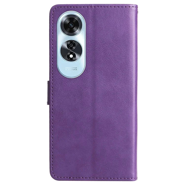 KT Leather Series-2 for Oppo A60 4G Leather Case Solid Color Shockproof Phone Cover