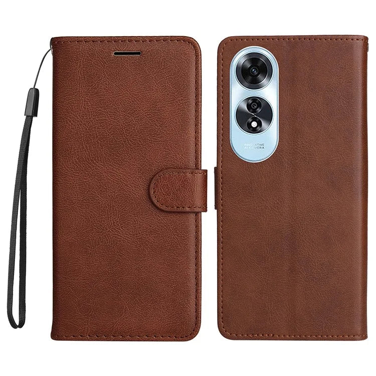 KT Leather Series-2 for Oppo A60 4G Leather Case Solid Color Shockproof Phone Cover