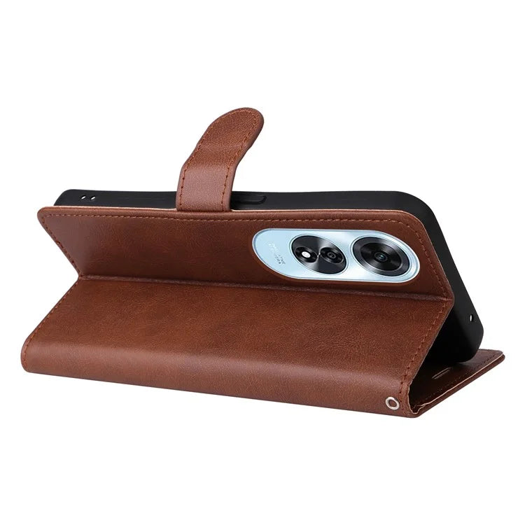 KT Leather Series-2 for Oppo A60 4G Leather Case Solid Color Shockproof Phone Cover