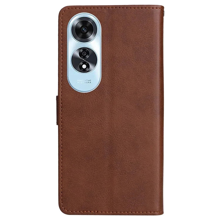 KT Leather Series-2 for Oppo A60 4G Leather Case Solid Color Shockproof Phone Cover