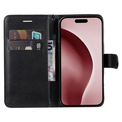 KT Leather Series-2 for iPhone 16 Pro Protective Case Solid Color Leather Phone Cover