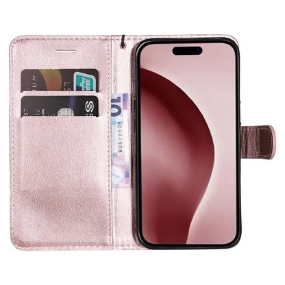 KT Leather Series-2 for iPhone 16 Pro Protective Case Solid Color Leather Phone Cover