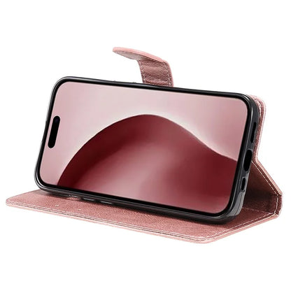 KT Leather Series-2 for iPhone 16 Pro Protective Case Solid Color Leather Phone Cover