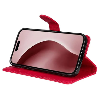 KT Leather Series-2 for iPhone 16 Pro Protective Case Solid Color Leather Phone Cover