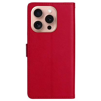KT Leather Series-2 for iPhone 16 Pro Protective Case Solid Color Leather Phone Cover