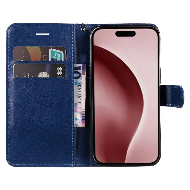 KT Leather Series-2 for iPhone 16 Pro Protective Case Solid Color Leather Phone Cover